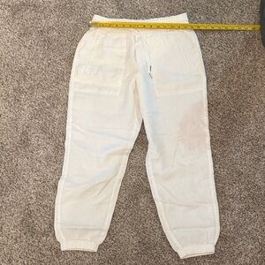 Athleta White Linen Joggers